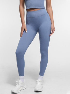 Snatched Seamless Gym Leggings Double Waistband Peach