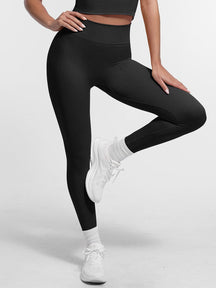 Snatched Seamless Gym Leggings Double Waistband Peach