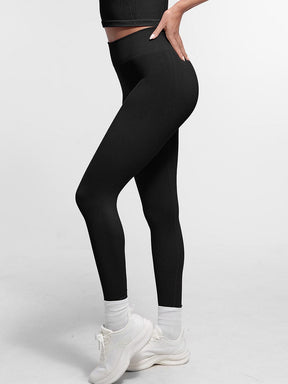 Snatched Seamless Gym Leggings Double Waistband Peach