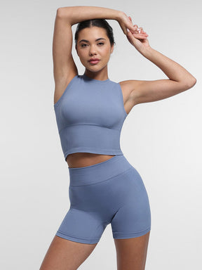 Snatched Seamless Gym Shorts High Waist Peach