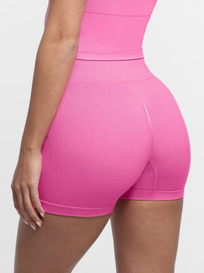 Snatched Seamless Gym Shorts High Waist Peach