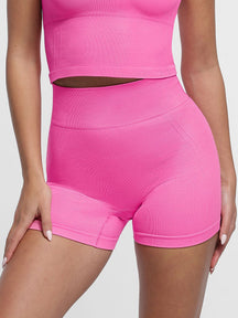 Snatched Seamless Gym Shorts High Waist Peach