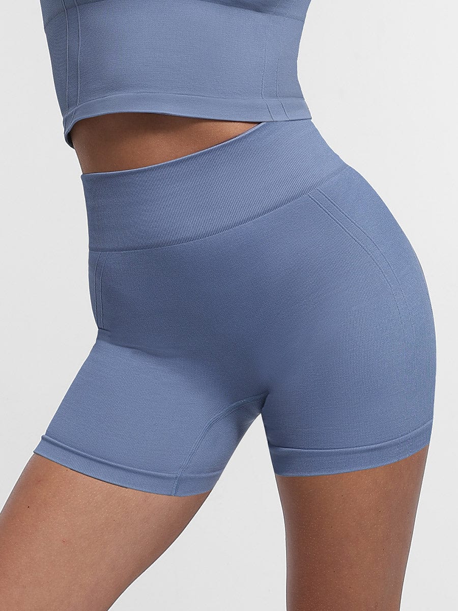 Snatched Seamless Gym Shorts High Waist Peach