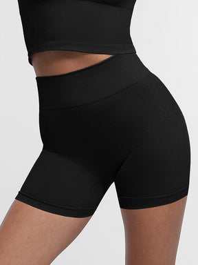 Snatched Seamless Gym Shorts High Waist Peach