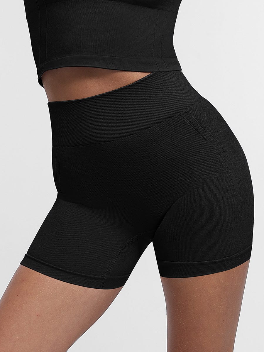 Snatched Seamless Gym Shorts High Waist Peach