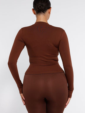 Snatched Seamless Running Top Full Zip Thumb Holes