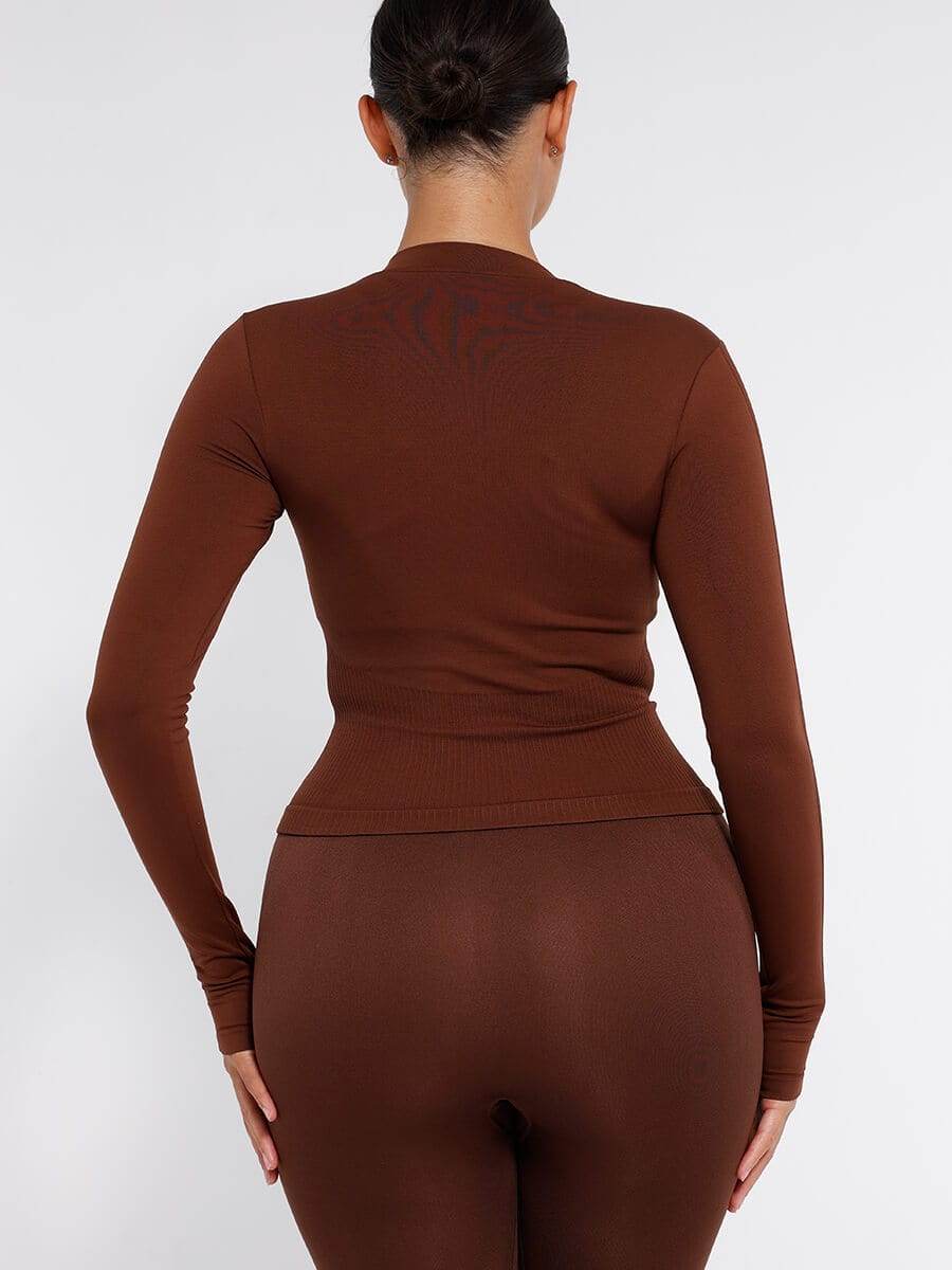 Snatched Seamless Running Top Full Zip Thumb Holes
