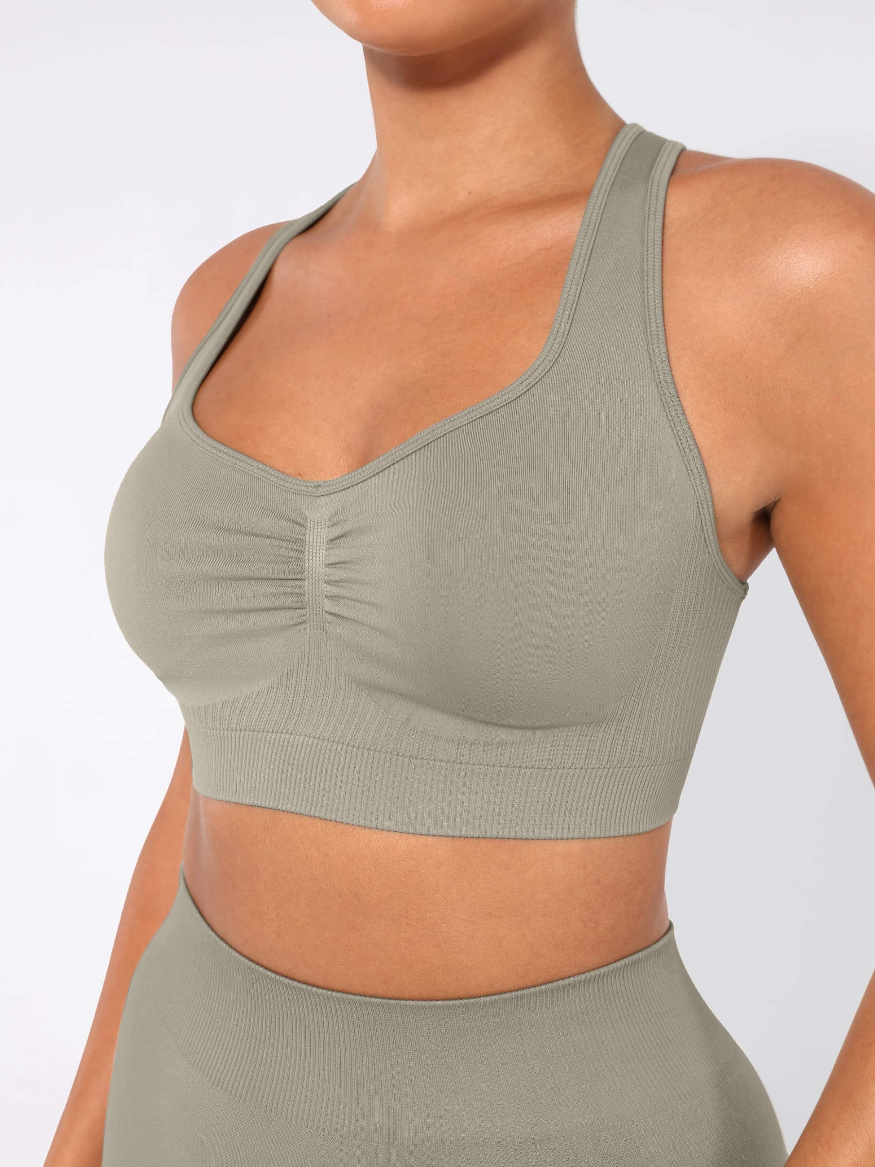 Snatched Seamless Sports Bra Racerback Removable Cups