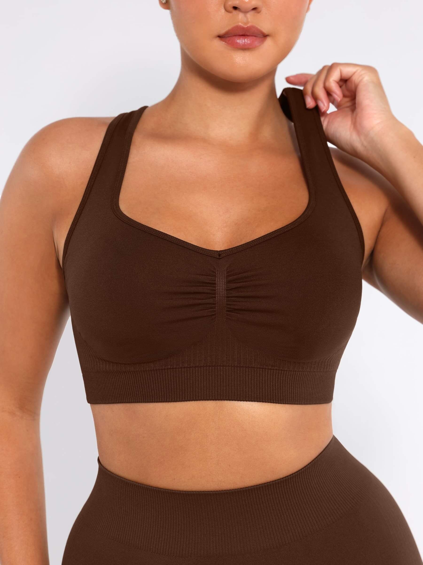 Snatched Seamless Sports Bra Racerback Removable Cups