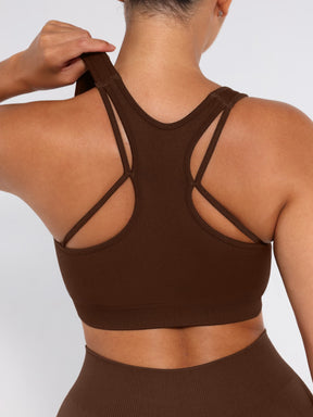 Snatched Seamless Sports Bra Racerback Removable Cups