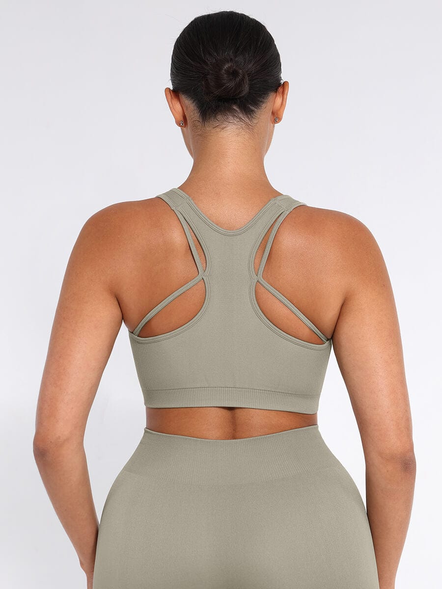 Snatched Seamless Sports Bra Racerback Removable Cups