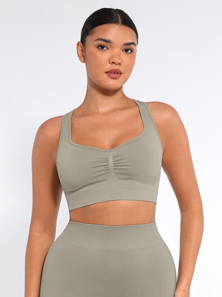 Snatched Seamless Sports Bra Racerback Removable Cups