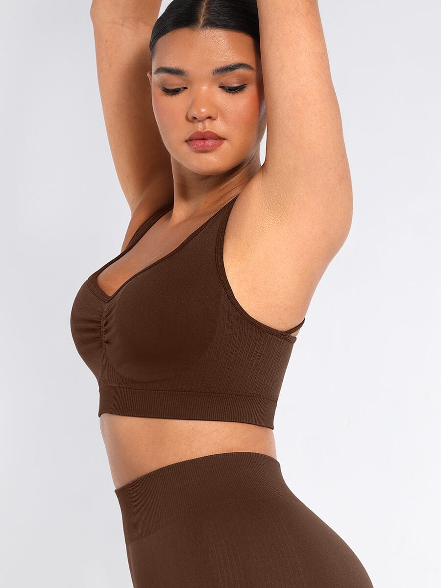 Snatched Seamless Sports Bra Racerback Removable Cups