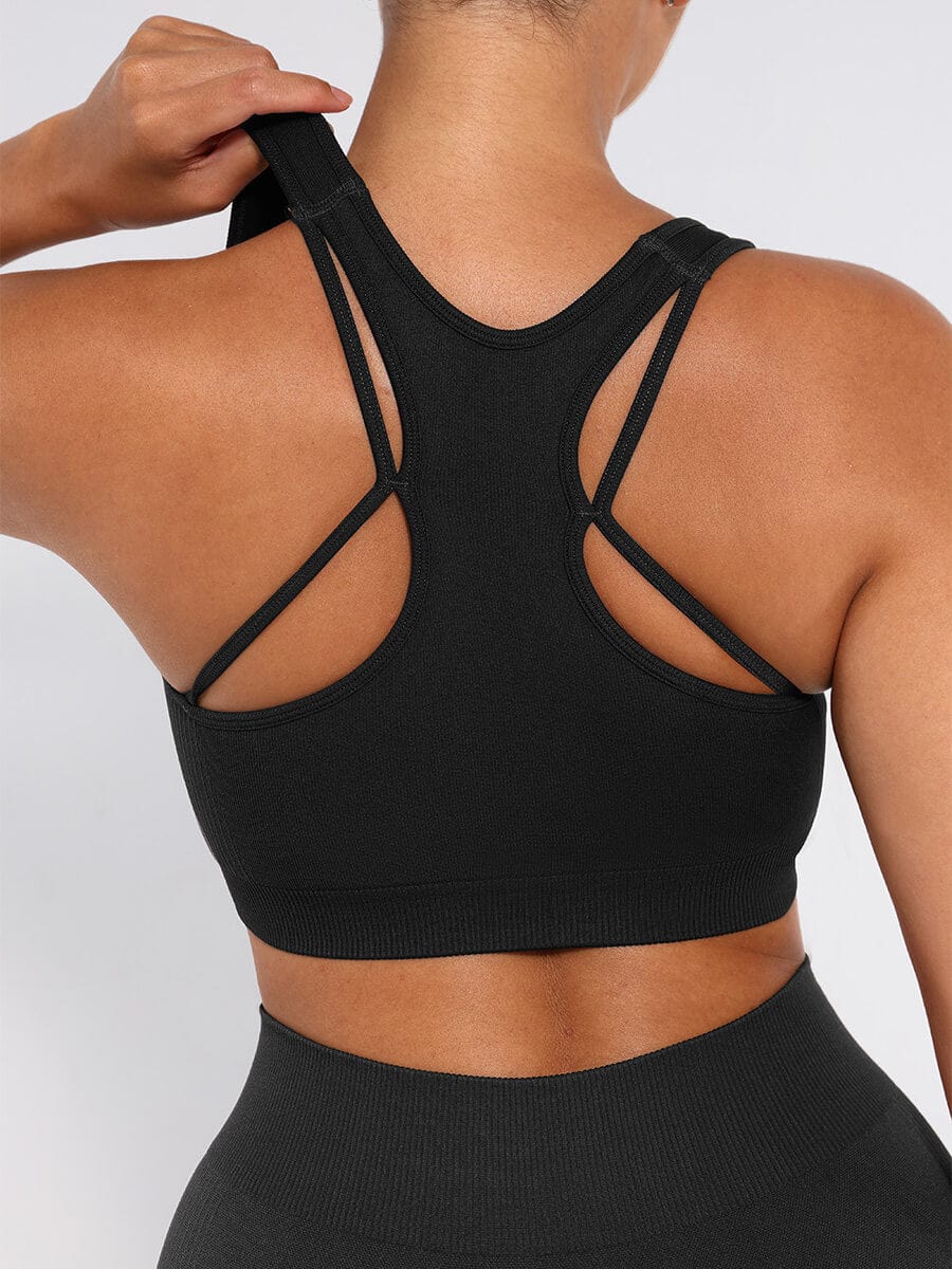 Snatched Seamless Sports Bra Racerback Removable Cups