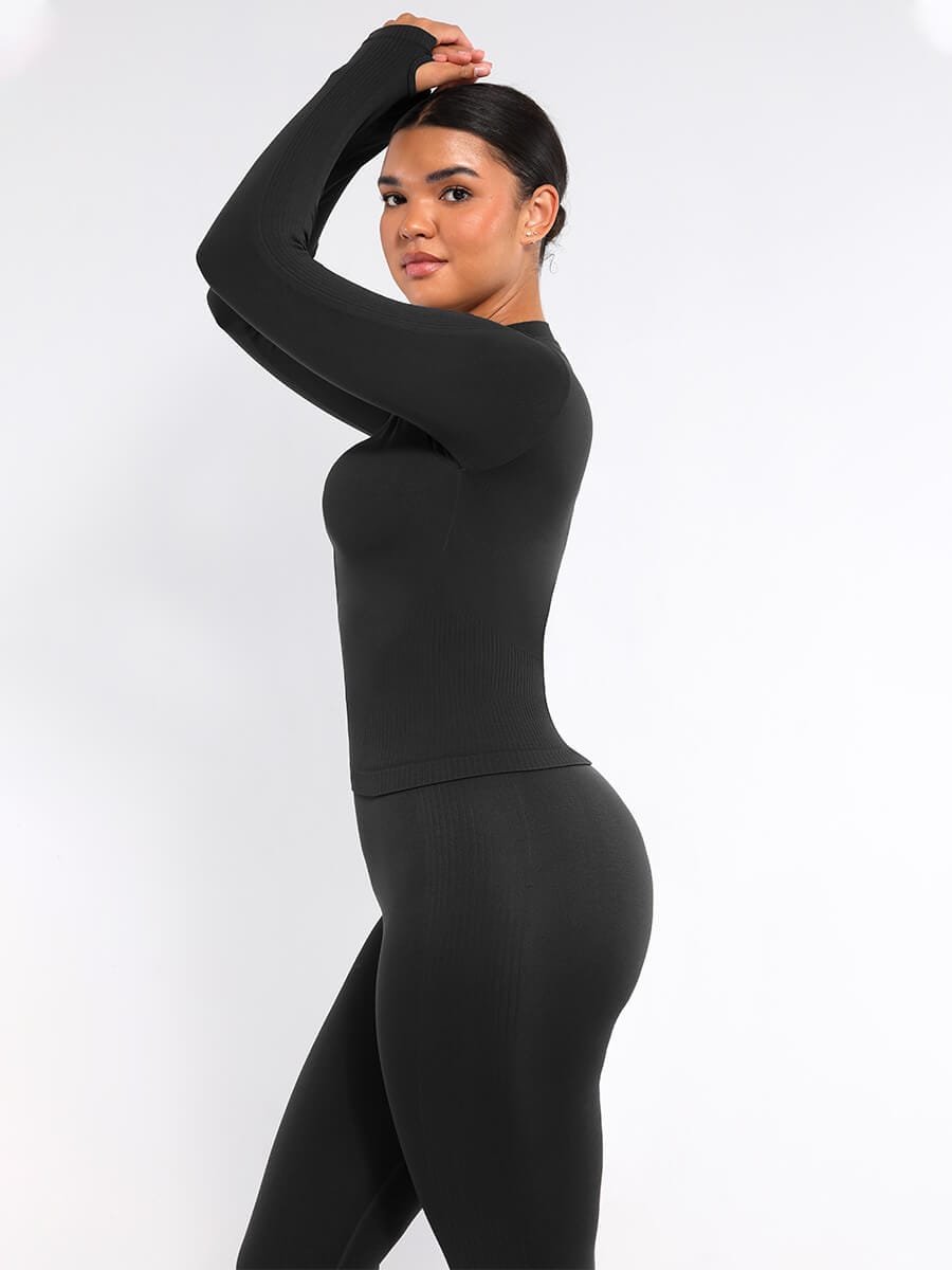 Snatched Seamless Running Top Full Zip Thumb Holes