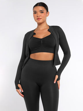 Snatched Seamless Running Top Full Zip Thumb Holes