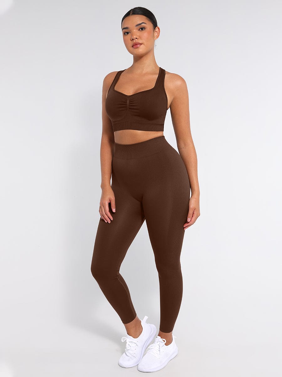 Snatched Seamless Sports Bra Racerback Removable Cups