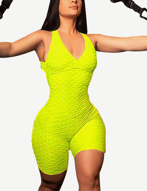 Snatched Backless Sports Romper Short Jumpsuit