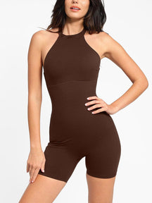 Snatched Halter Romper Waist And Abdomen Shaping