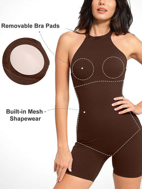 Snatched Halter Romper Waist And Abdomen Shaping