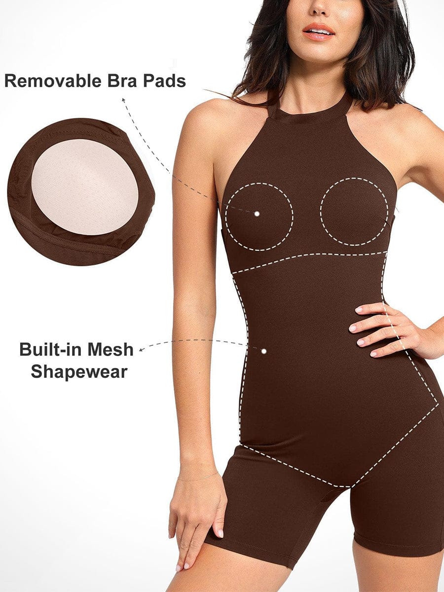 Snatched Halter Romper Waist And Abdomen Shaping
