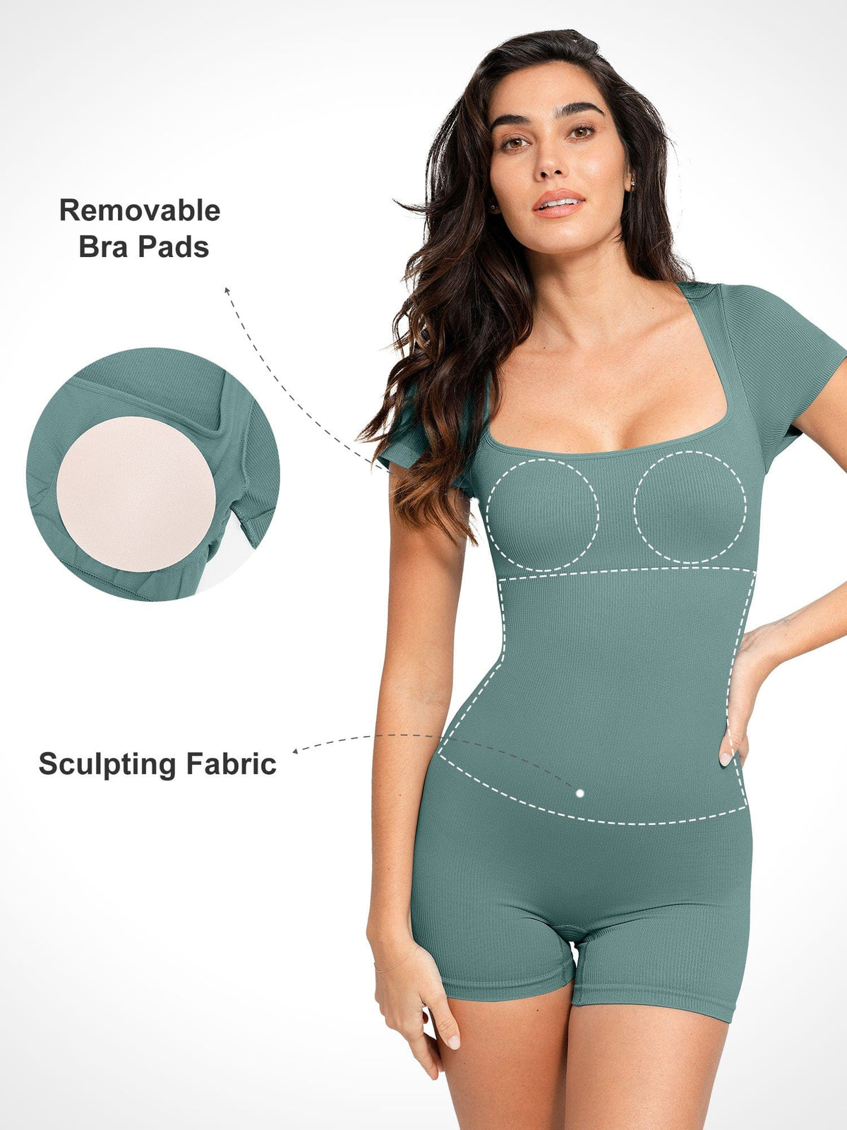 Snatched Seamless Ribbed Sport Romper Eco Friendly