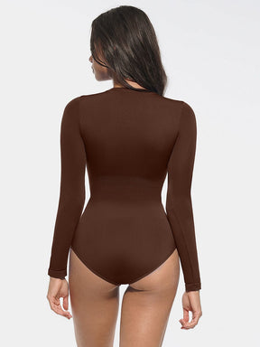 Body de cuello redondo sin costuras con refuerzo a presión de Snatched