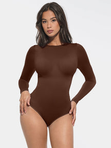 Body de cuello redondo sin costuras con refuerzo a presión de Snatched