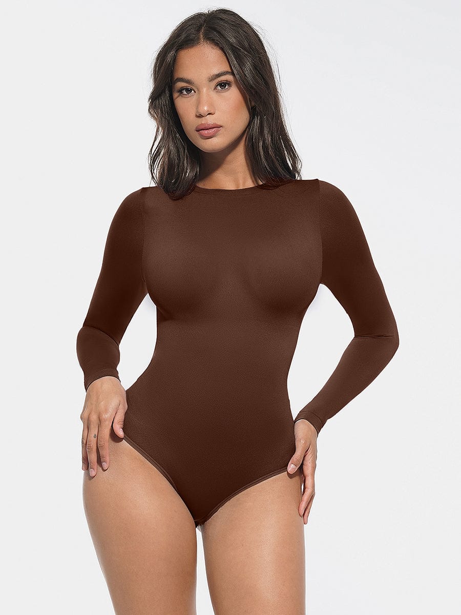 Body de cuello redondo sin costuras con refuerzo a presión de Snatched
