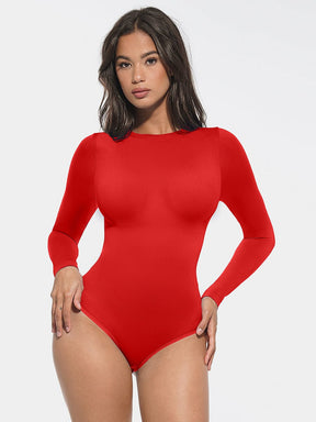 Body de cuello redondo sin costuras con refuerzo a presión de Snatched