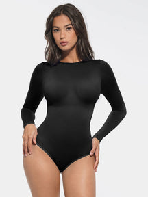 Body de cuello redondo sin costuras con refuerzo a presión de Snatched
