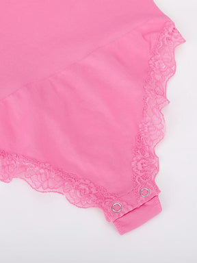 Body de tanga sin costuras con encaje Snatched para control de cintura y abdomen