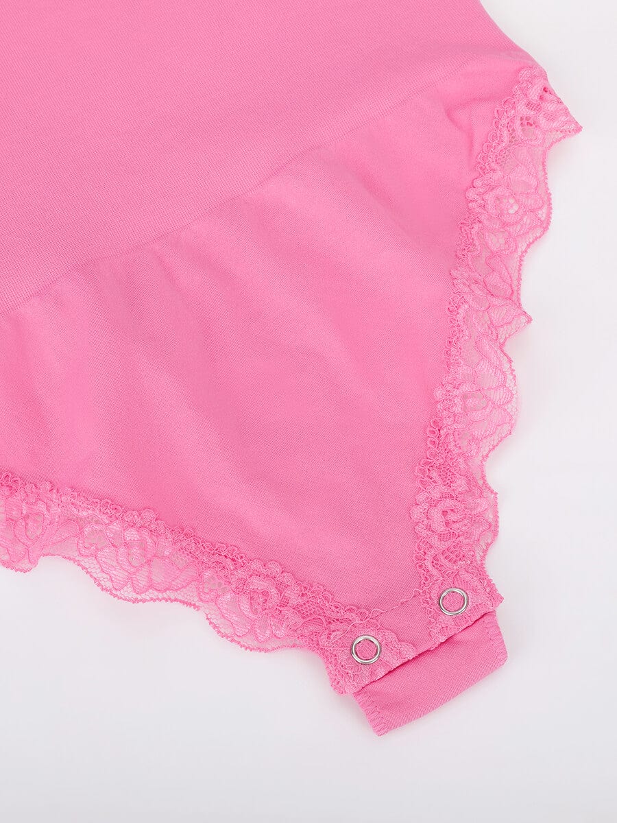 Body de tanga sin costuras con encaje Snatched para control de cintura y abdomen