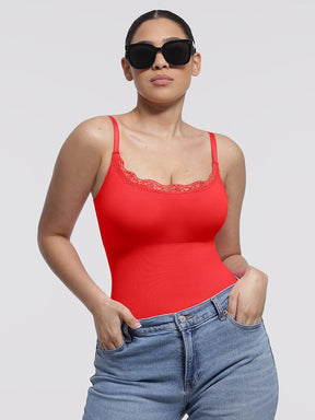 Body de tanga sin costuras con encaje Snatched para control de cintura y abdomen