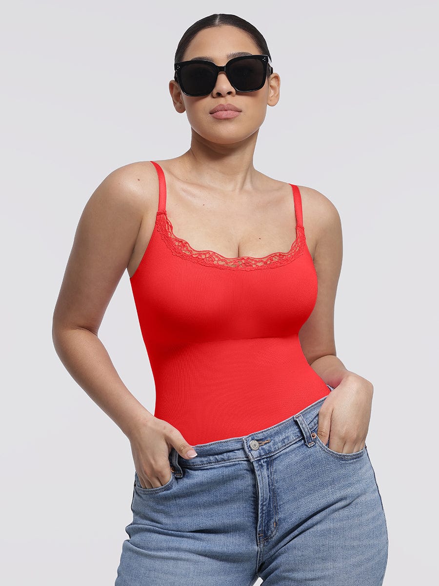 Body de tanga sin costuras con encaje Snatched para control de cintura y abdomen
