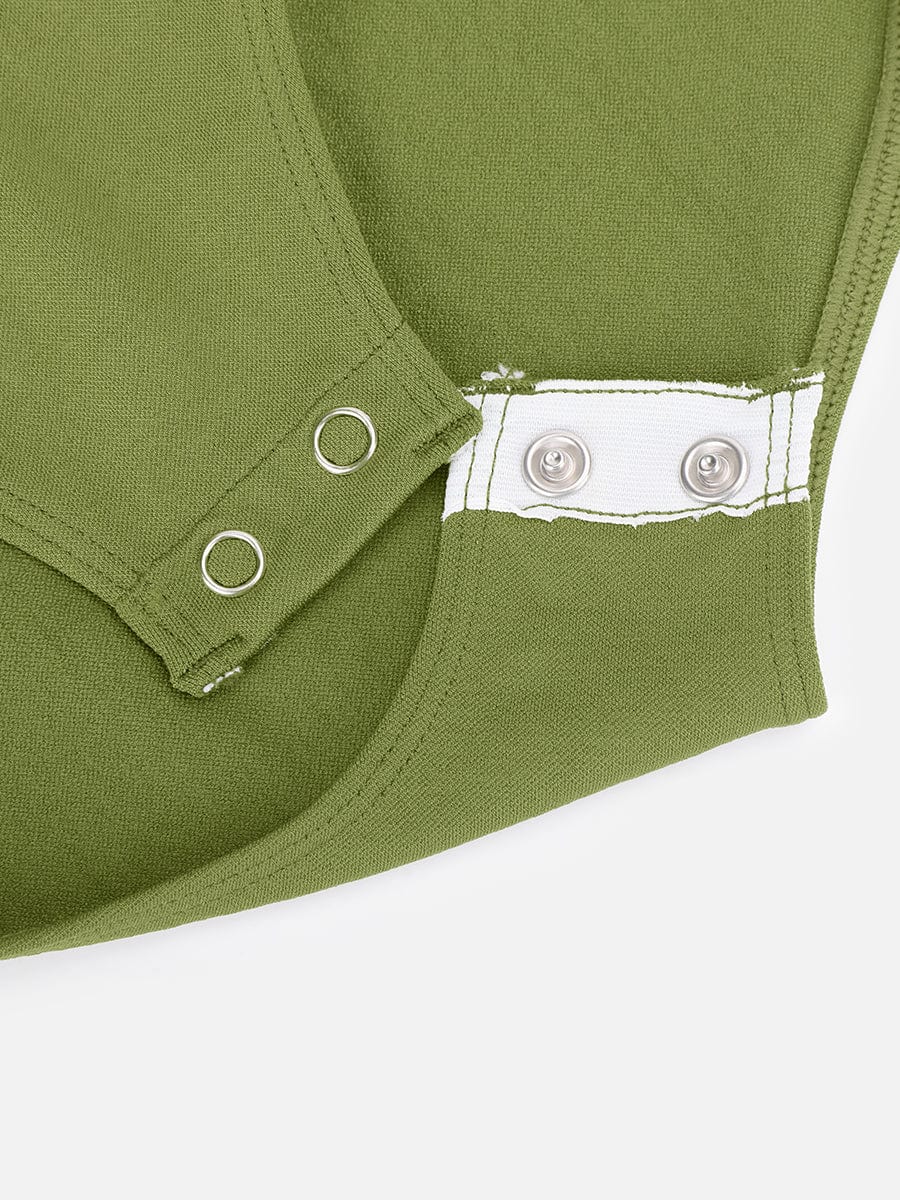 Body de tanga con cuello de diamante y soporte de busto