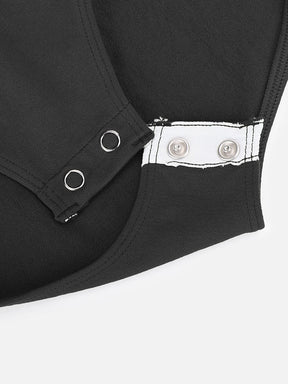 Body de tanga con cuello de diamante y soporte de busto