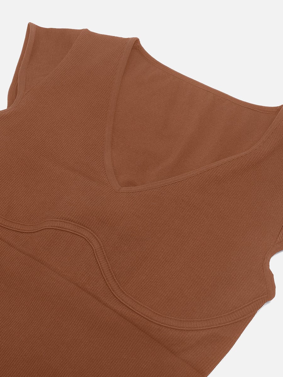 Body de tanga con escote en V profundo sin costuras Snatched con control de cintura y abdomen