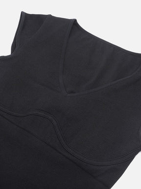 Body de tanga con escote en V profundo sin costuras Snatched con control de cintura y abdomen