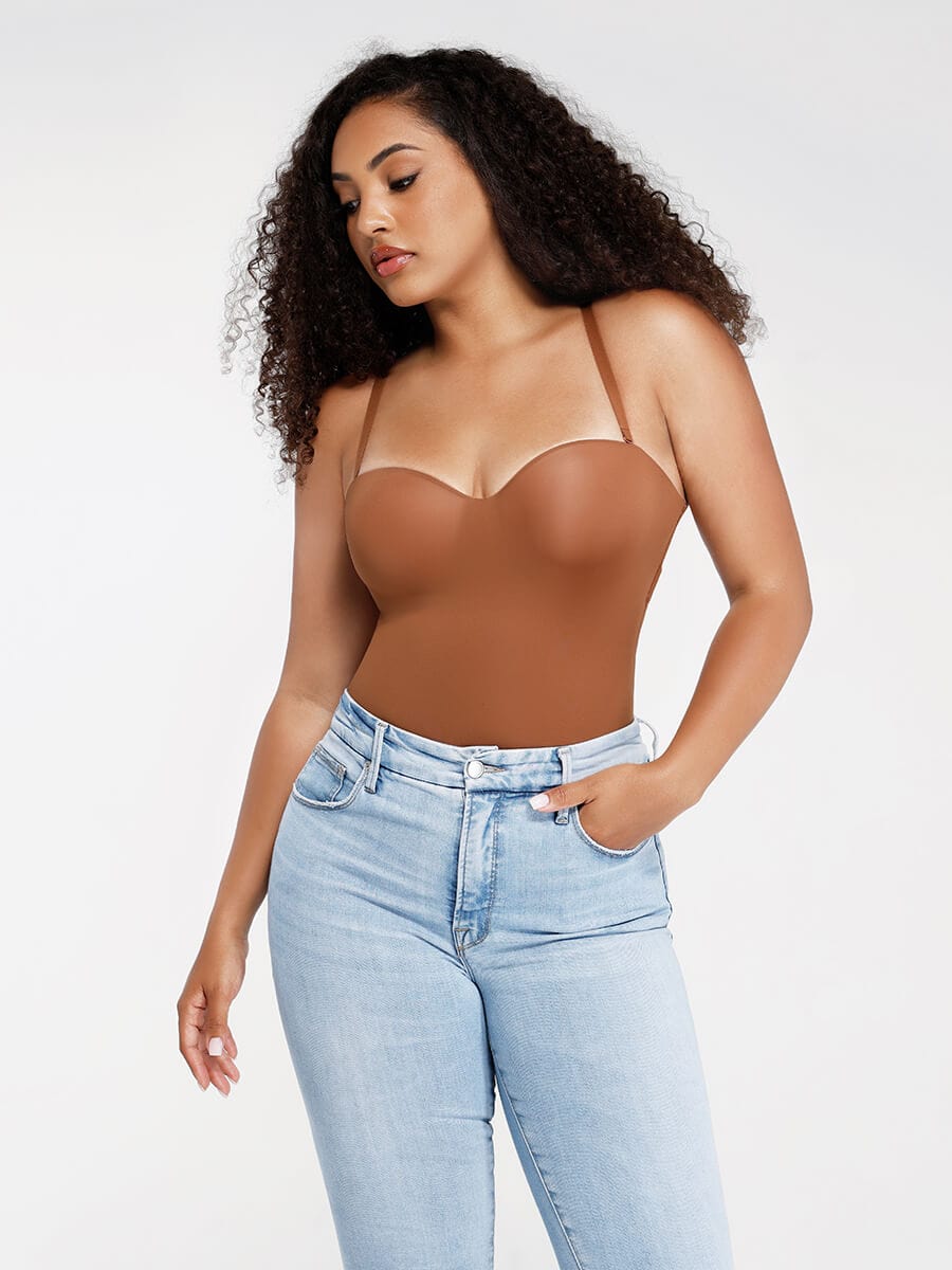 Body de tanga sin tirantes con aros y copas incorporadas de Snatched