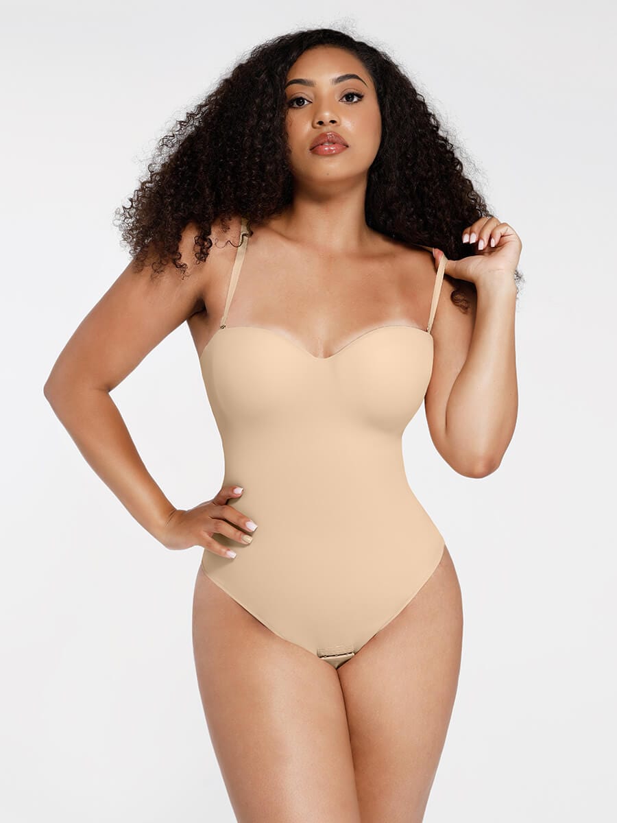 Body de tanga sin tirantes con aros y copas incorporadas de Snatched