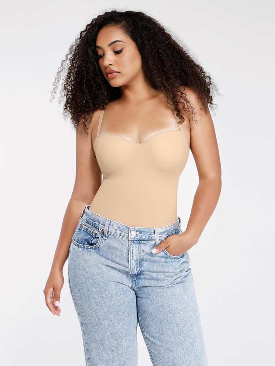 Body de tanga sin tirantes con aros y copas incorporadas de Snatched