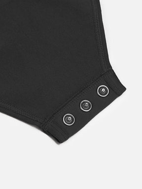 Body de tanga sin costuras de manga larga con soporte para el pecho y control medio