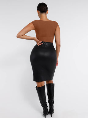 Body de tanga con escote en V profundo sin costuras Snatched con control de cintura y abdomen