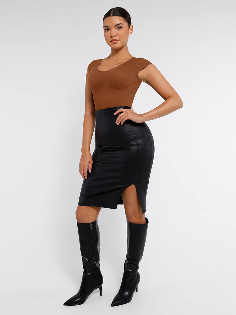 Body de tanga con escote en V profundo sin costuras Snatched con control de cintura y abdomen