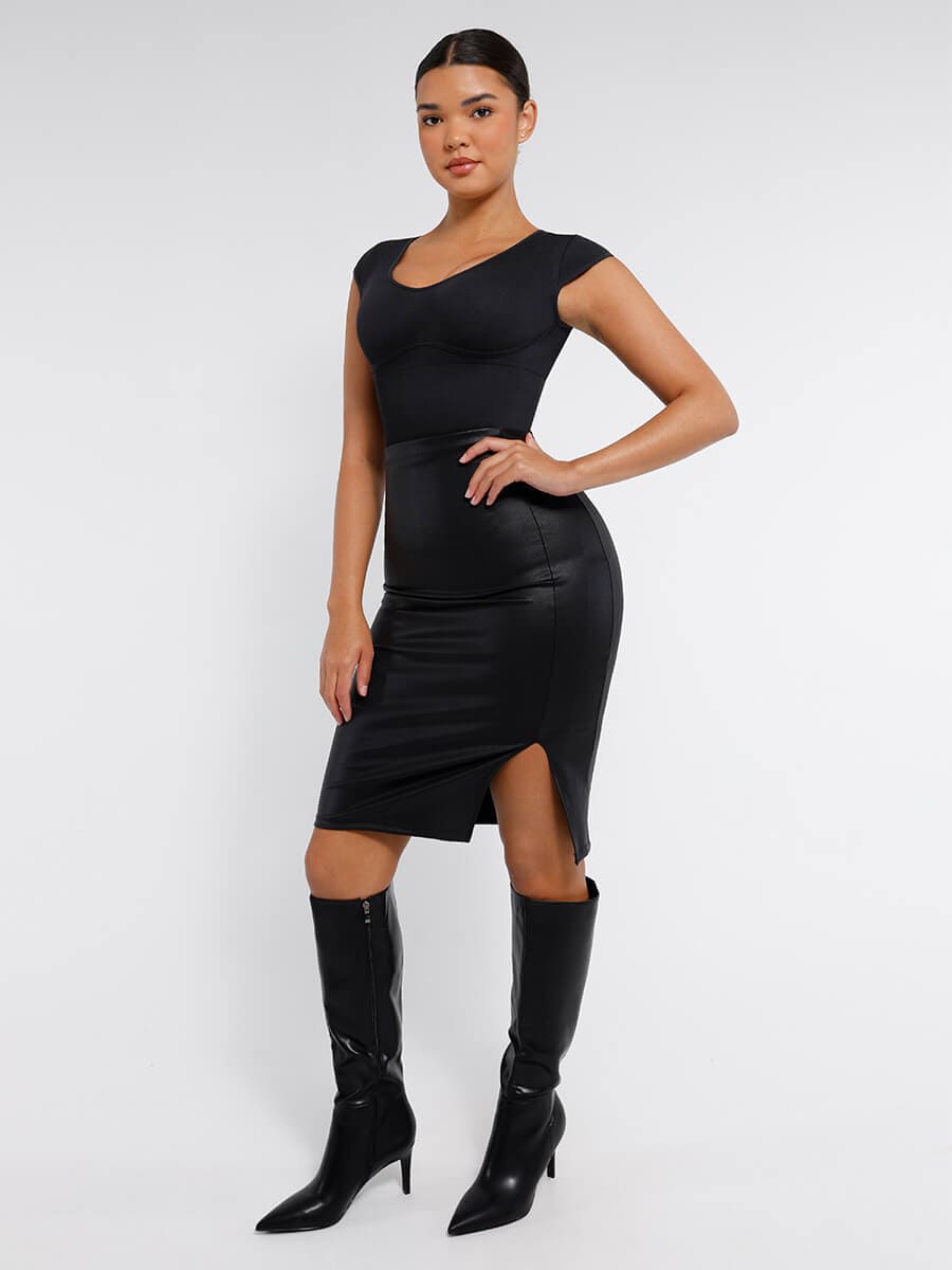 Body de tanga con escote en V profundo sin costuras Snatched con control de cintura y abdomen