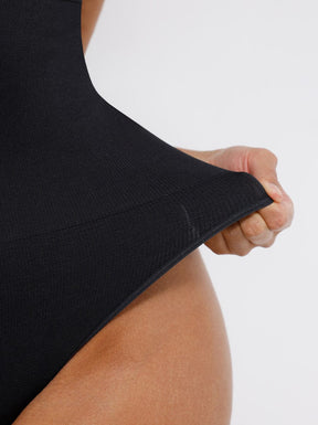 Body de tanga con escote en V profundo sin costuras Snatched con control de cintura y abdomen