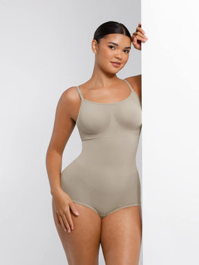 Body de tirantes ajustables sin costuras Snatched con cintura y abdomen alisados