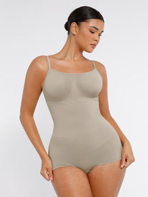 Body de tirantes ajustables sin costuras Snatched con cintura y abdomen alisados