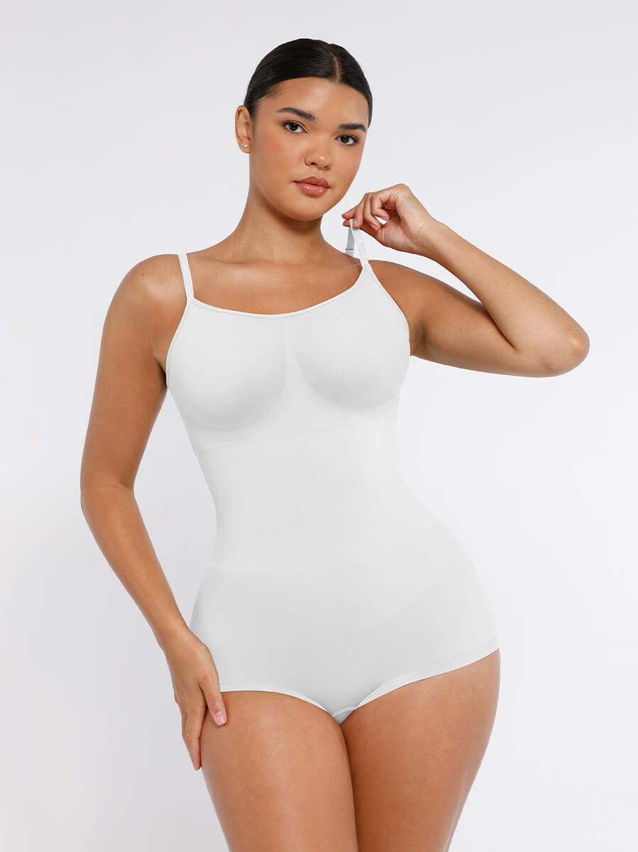 Body de tirantes ajustables sin costuras Snatched con cintura y abdomen alisados